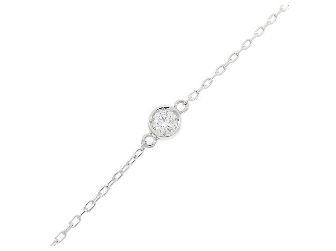 Autre Marque Diamantenhalskette aus PT950 Silber - Ansicht 3