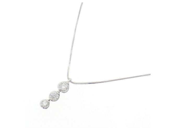 Autre Marque Diamantenhalskette PT900 PT850 Silber - Ansicht 2