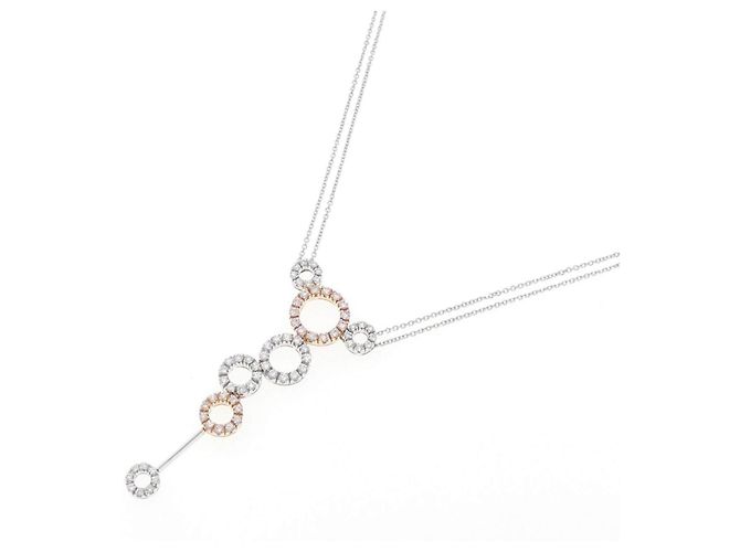 Autre Marque Collana di diamanti 750 White Gold 750 Pink Gold Argento - vista 2