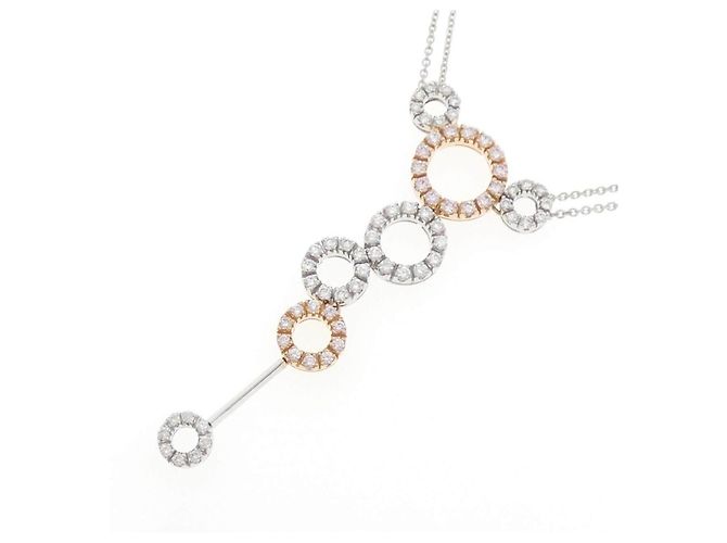 Autre Marque Collana di diamanti 750 White Gold 750 Pink Gold Argento - vista 3