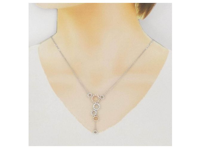 Autre Marque Collana di diamanti 750 White Gold 750 Pink Gold Argento - vista 6