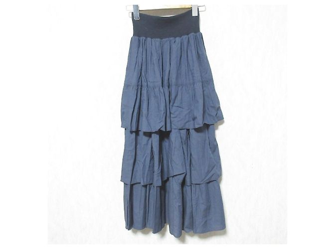 Autre Marque Falda larga con volantes MONILE Azul Azul marino - vista 2