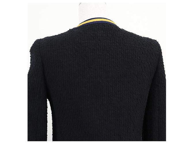 Chaqueta sin cuello cruzada de tweed Gucci Roja Azul Amarillo Azul marino - vista 14