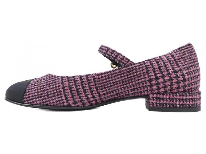 Scarpe Mary Janes Chanel Nero Rosa - vista 2