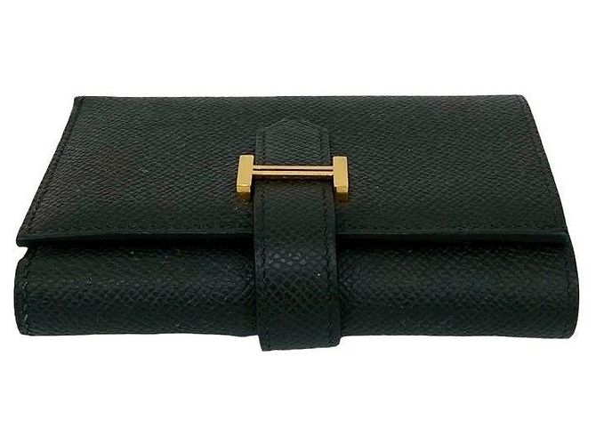 Hermès Béarn Epsom Trifold Geldbörse Schwarz - Ansicht 3