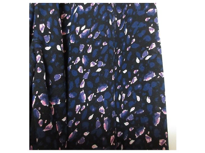 Autre Marque Abito floreale in seta Drawer Blu - vista 3