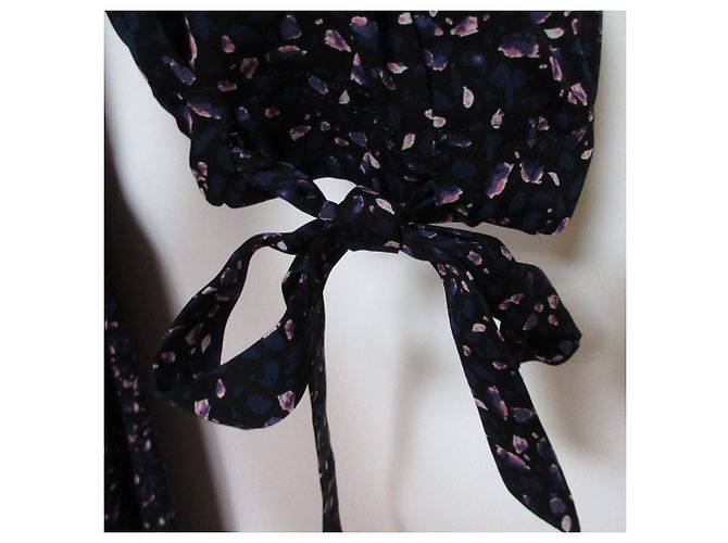 Autre Marque Abito floreale in seta Drawer Blu - vista 4