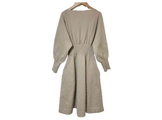 Autre Marque Vestido de punto festoneado CELFORD Beige - vista 2