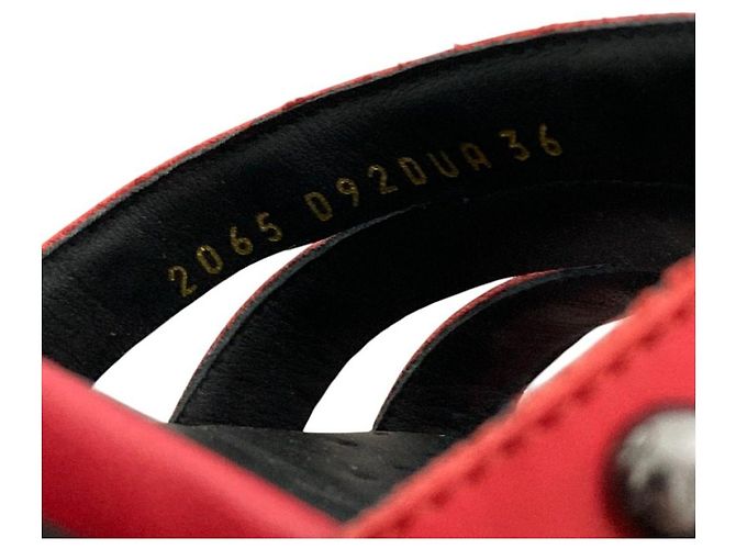Autre Marque Sandales en cuir cloutées GEOX Rouge - vue 6