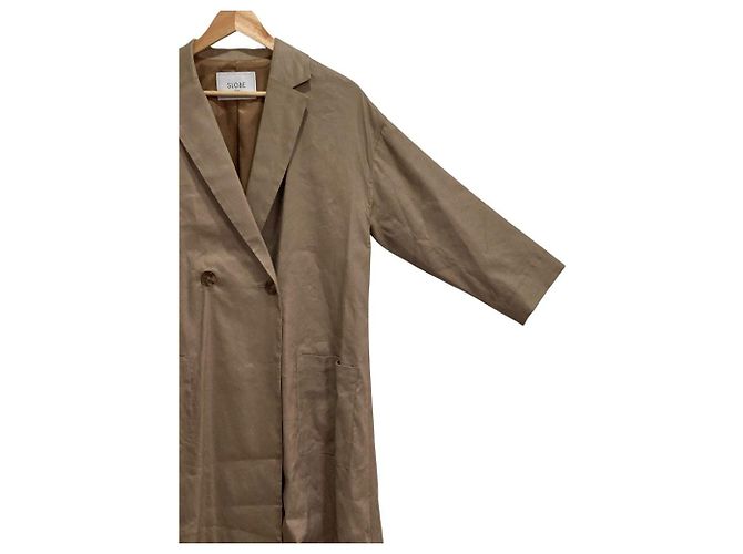 Autre Marque SLOBE IENA Cappotto lungo in lino Beige - vista 3