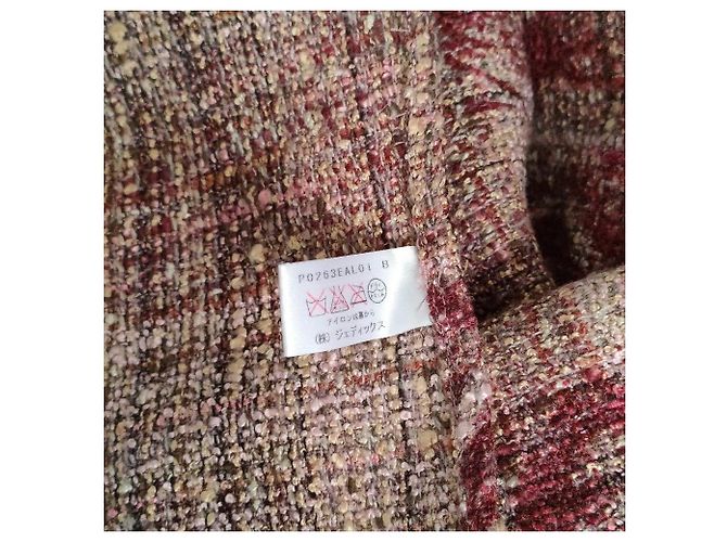 Autre Marque Stola INGEBORG in misto seta e tweed con ampie frange Rosa Porpora - vista 5
