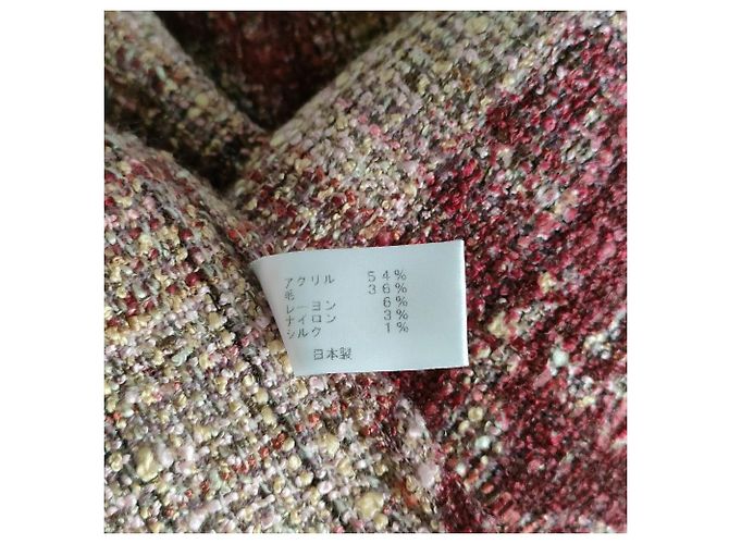 Autre Marque Stola INGEBORG in misto seta e tweed con ampie frange Rosa Porpora - vista 6