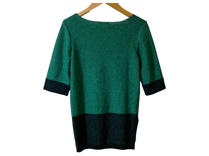 Autre Marque Dries Van Noten Stricktop Schwarz Grün - Ansicht 2