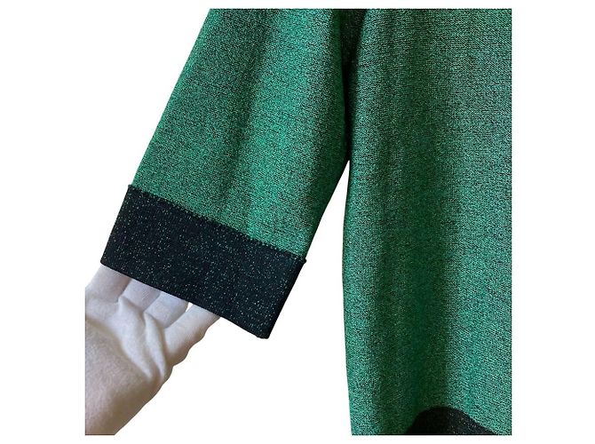 Autre Marque Dries Van Noten Stricktop Schwarz Grün - Ansicht 3
