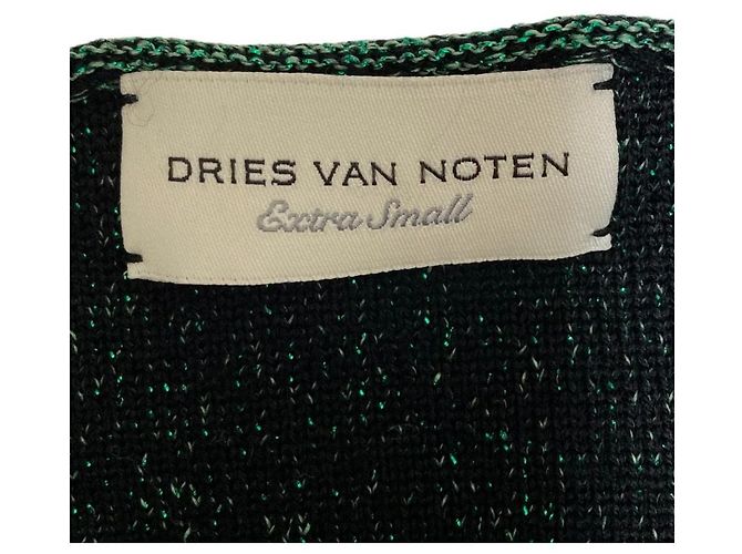 Autre Marque Dries Van Noten Stricktop Schwarz Grün - Ansicht 4