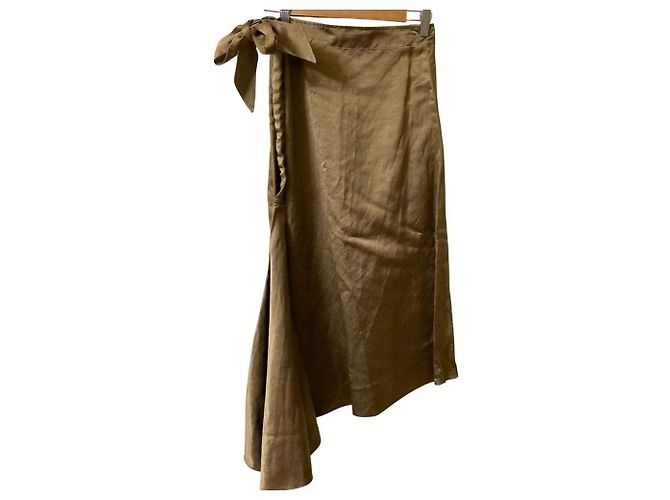 Autre Marque BLAMINK Satin-Maxirock Beige Khaki - Ansicht 2