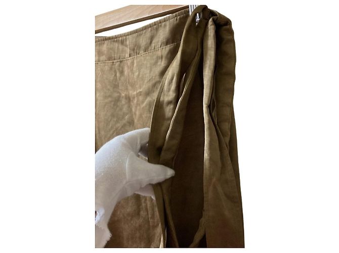 Autre Marque BLAMINK Satin-Maxirock Beige Khaki - Ansicht 3