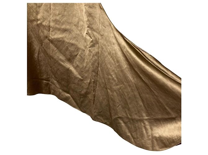 Autre Marque BLAMINK Satin-Maxirock Beige Khaki - Ansicht 4