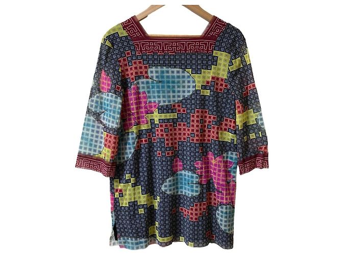 Autre Marque Top V-Neck de Power Net con estampado Lotus Bird VIVIENNE TAM Multicolor - vista 2