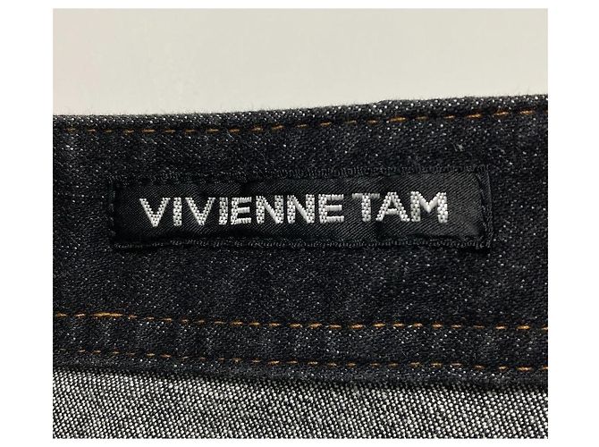 Autre Marque VIVIENNE TAM Denimrock mit Drachenprint Schwarz - Ansicht 4