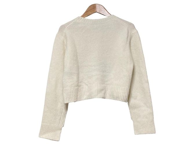 Autre Marque All Saints Kurzstrickpullover aus Wolle Weiß - Ansicht 3
