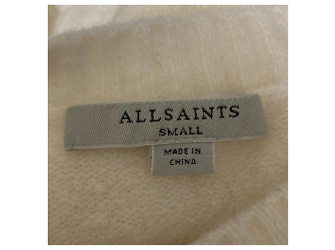 Autre Marque All Saints Kurzstrickpullover aus Wolle Weiß - Ansicht 4
