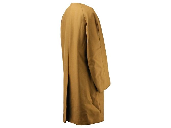 Autre Marque Abrigo de lana sin cuello Dries Van Noten Castaño - vista 10