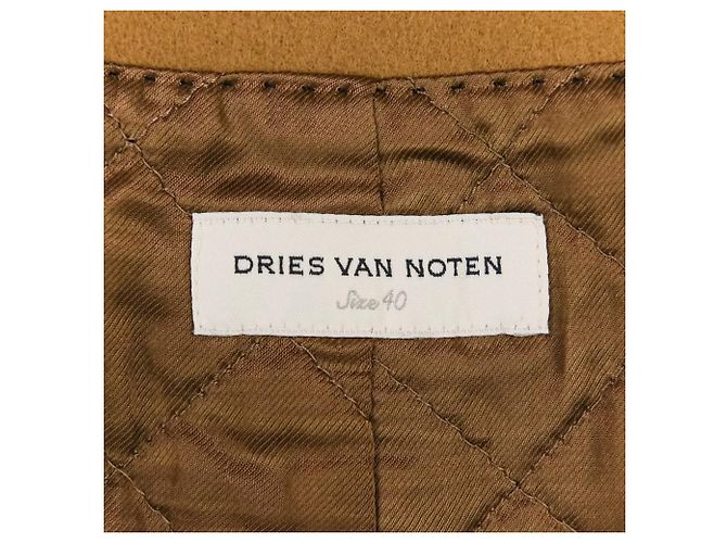 Autre Marque Abrigo de lana sin cuello Dries Van Noten Castaño - vista 13