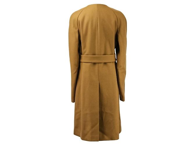 Autre Marque Abrigo de lana sin cuello Dries Van Noten Castaño - vista 4