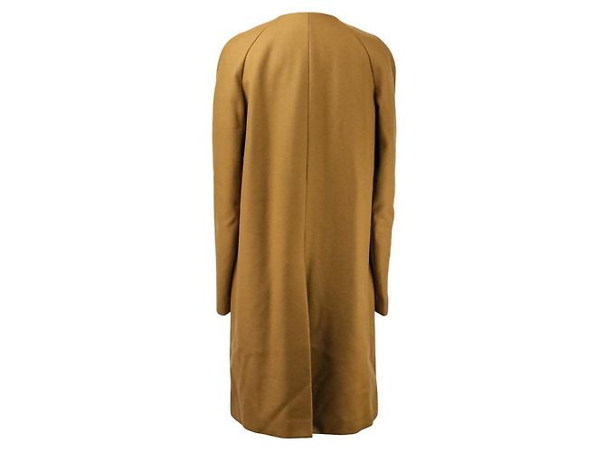 Autre Marque Abrigo de lana sin cuello Dries Van Noten Castaño - vista 9