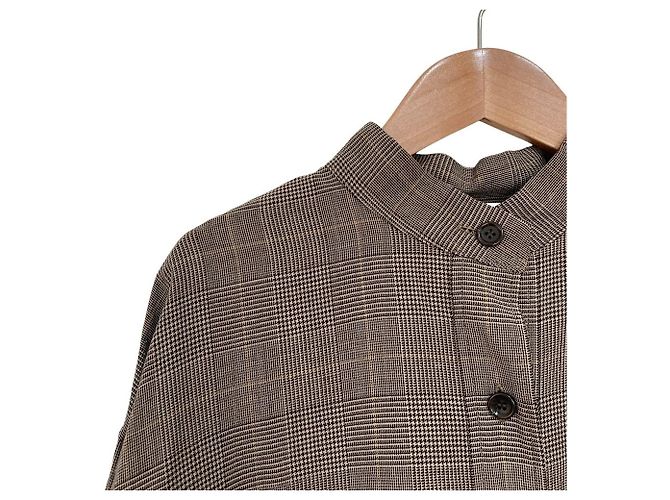 Autre Marque Abito camicia oversize a quadri 1er Arrondissement Marrone - vista 2