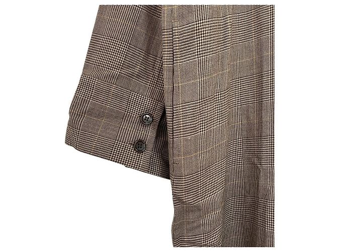 Autre Marque Abito camicia oversize a quadri 1er Arrondissement Marrone - vista 3