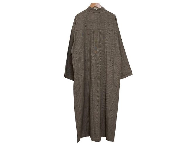 Autre Marque Abito camicia oversize a quadri 1er Arrondissement Marrone - vista 4