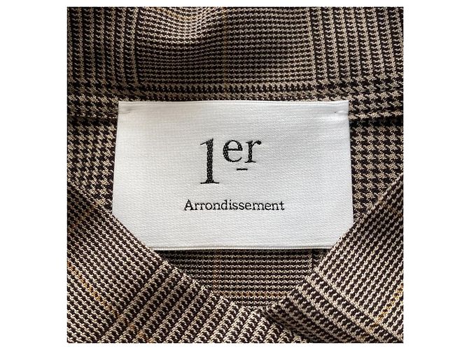 Autre Marque Abito camicia oversize a quadri 1er Arrondissement Marrone - vista 5