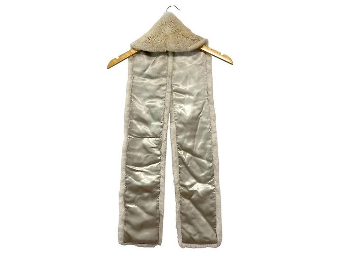 S Max Mara Écharpe longue en lapin Rex Blanc Blanc cassé - vue 2