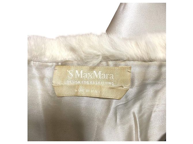 S Max Mara Écharpe longue en lapin Rex Blanc Blanc cassé - vue 5