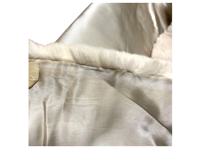 S Max Mara Écharpe longue en lapin Rex Blanc Blanc cassé - vue 6