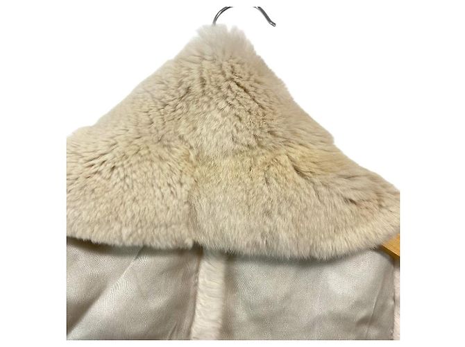 S Max Mara Écharpe longue en lapin Rex Blanc Blanc cassé - vue 7