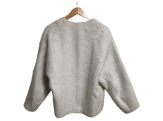Autre Marque Rouge vif Short No-collar Jacket Brown Grey - view 2