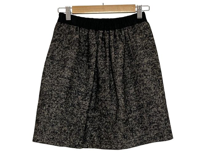Autre Marque Saia de tweed Drawer Preto - vista 2