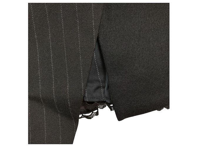 Saia Docking de lã com riscas Sacai Preto - vista 3