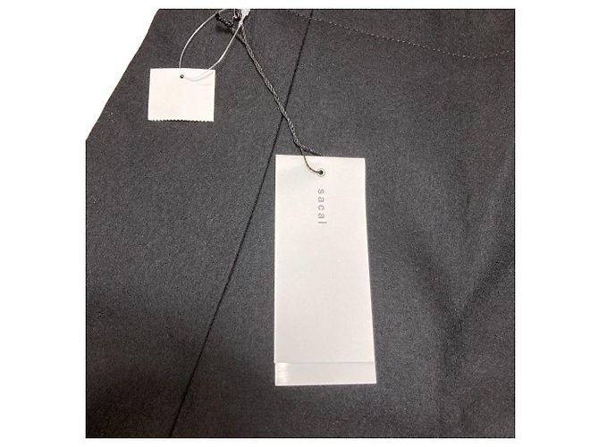 Saia Docking de lã com riscas Sacai Preto - vista 6