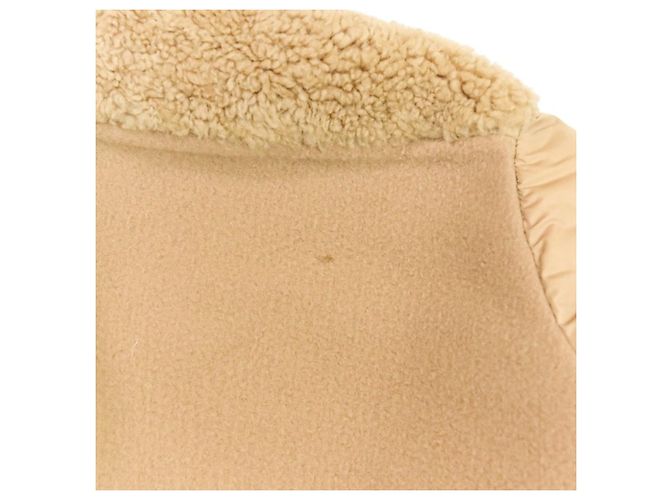 Cappotto in lana e pelle di pecora Moncler NIVEROLLE Beige Cammello - vista 11