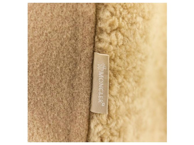 Cappotto in lana e pelle di pecora Moncler NIVEROLLE Beige Cammello - vista 12