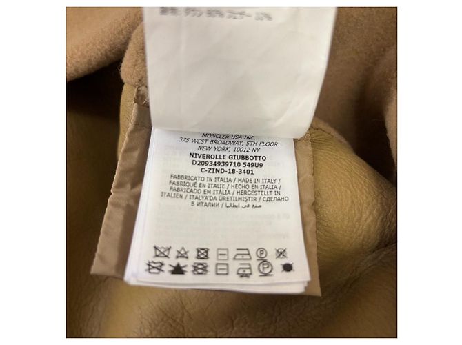 Cappotto in lana e pelle di pecora Moncler NIVEROLLE Beige Cammello - vista 19