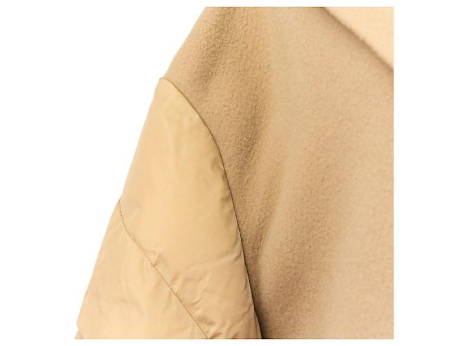 Cappotto in lana e pelle di pecora Moncler NIVEROLLE Beige Cammello - vista 6