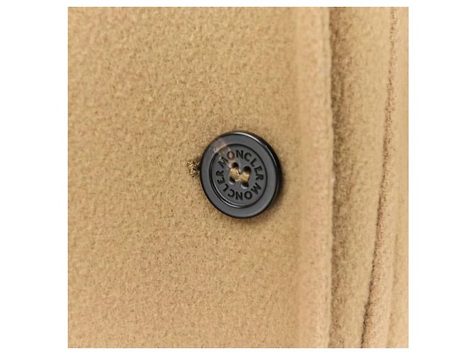 Cappotto in lana e pelle di pecora Moncler NIVEROLLE Beige Cammello - vista 7