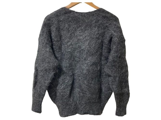 Autre Marque SACRA V-Ausschnitt Pullover aus Alpaka-Mohair-Mischung Braun - Ansicht 4