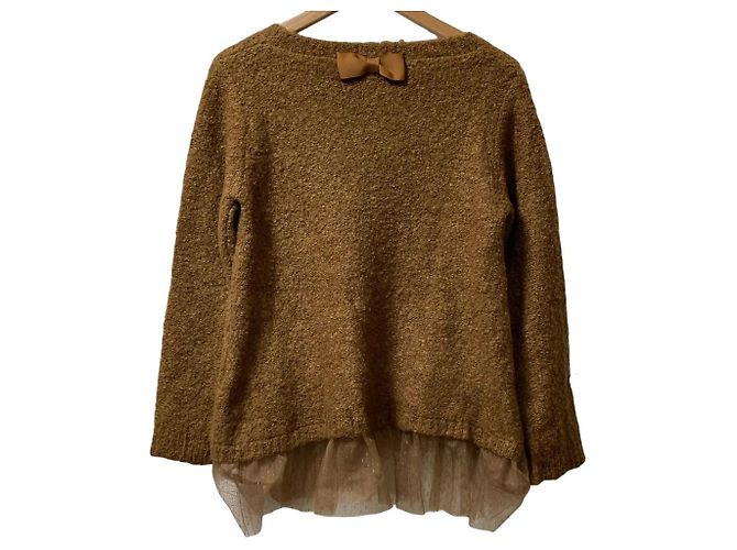 Autre Marque PINK HOUSE Bouclé-Strickpullover Braun Kamel - Ansicht 4