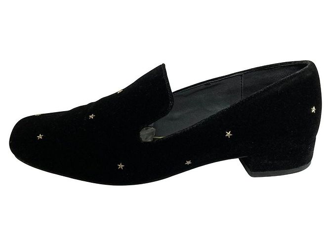 Autre Marque Le Talon Square Star Studs Loafer aus Samt Schwarz - Ansicht 3